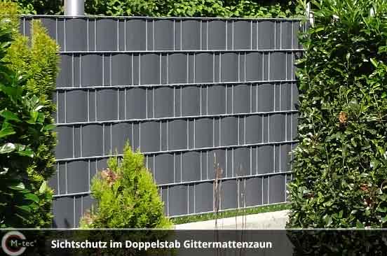 Zaun Tor Feste Kunststoff-Sichtschutz-Streifen Anthrazit für Gittermattenzäune 