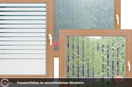 Glas-Fensterfolien in verschiedenen Mustern Glas-Fensterfolien in verschiedenen Mustern