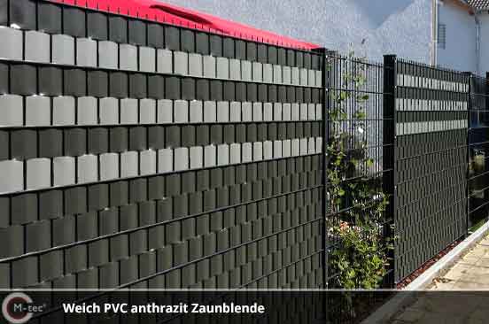 Weich PVC Sichtschutzstreifen Zaun anthrazit Weich PVC Sichtschutzstreifen Zaun anthrazit