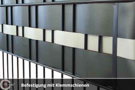 Befestigung PVC Streifen mit Klemmschiene