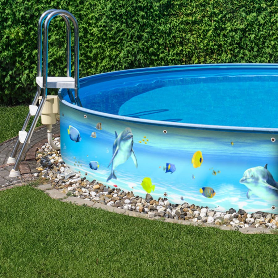 M-tec print® Poolverkleidung Unterwasserwelt