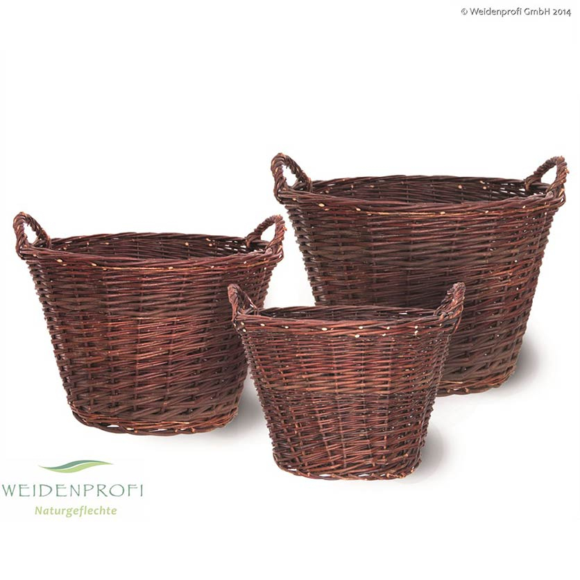 Erntekorb Weide rund dunkelbraun Ø 45 