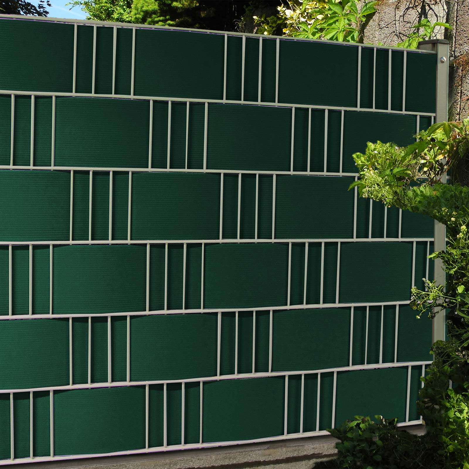 Sichtschutzstreifen Hart - PVC in grün | 19cm hoch | 9 Streifen