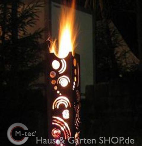 Feuerfackel - Säule Phantastik Motiv-25 x 25 x 100 cm