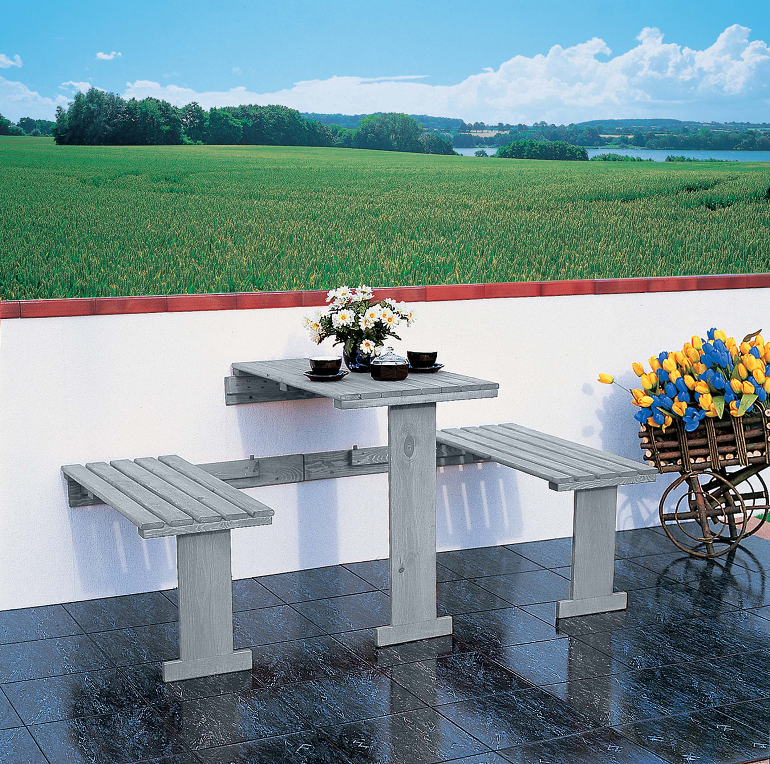 Balkon Klappgarnitur in 2 Farben