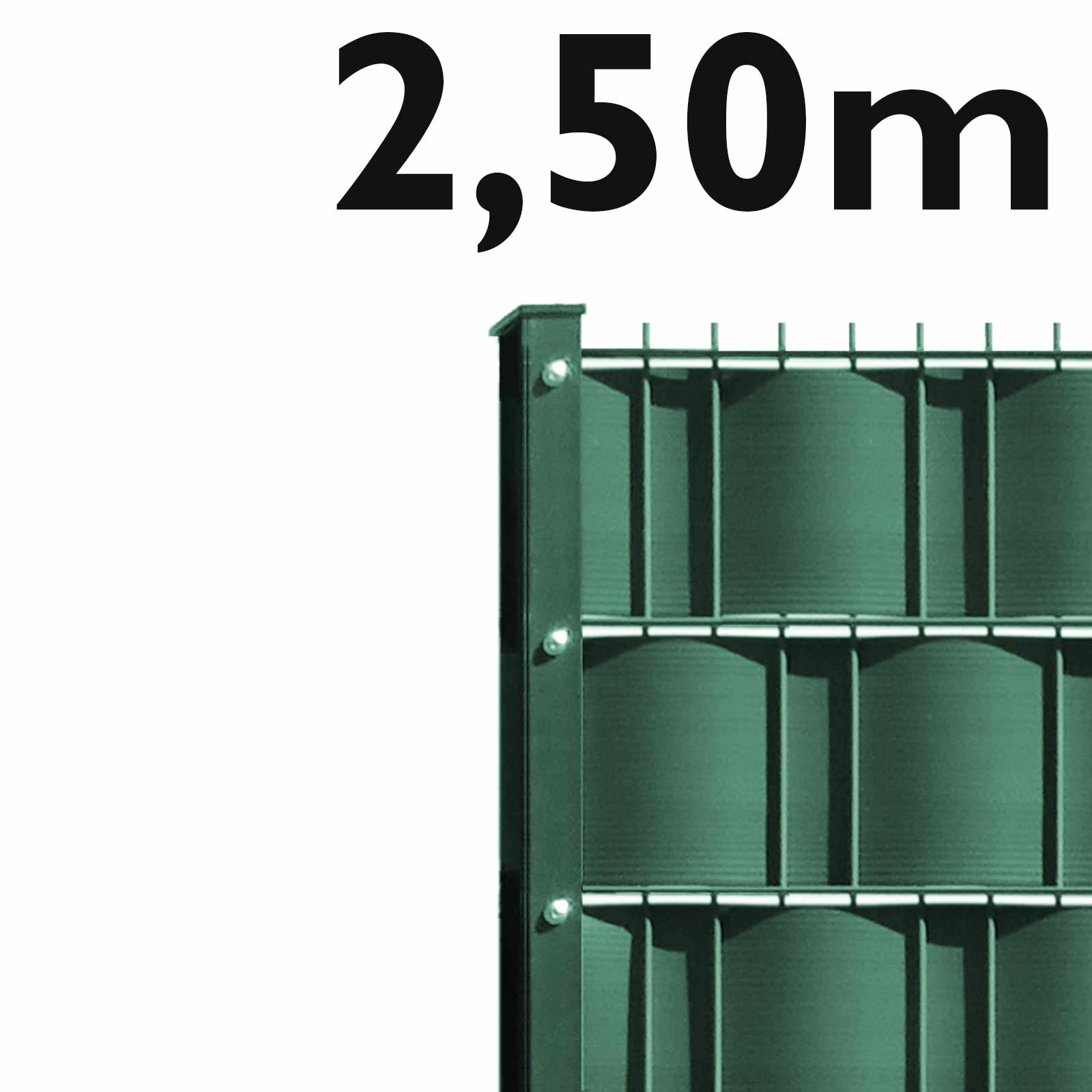 M-tec Sichtschutz Doppelstabmattenzaun Komplett-Set Grün leichte Ausführung - 2,50m Sichtschutz Mattenzaun Set - Grün - Leichte Ausführung