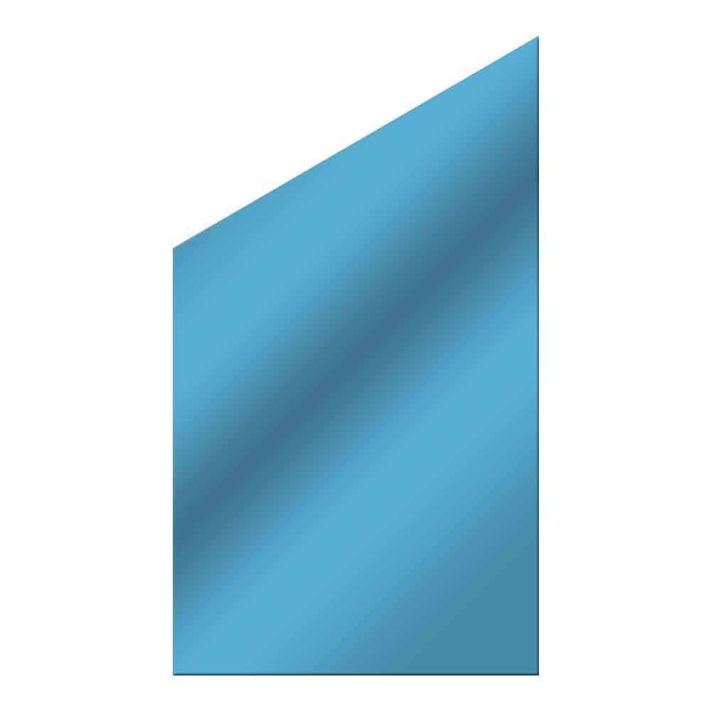 Glasscheibe Glaswand System Vetro schräg blau 103x180|120 cm