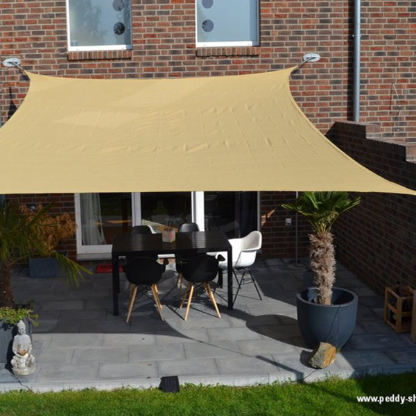 PEDDY SHIELD Vierecksonnensegel ohne Regenschutz-weizen-4,00 x 5,00 m