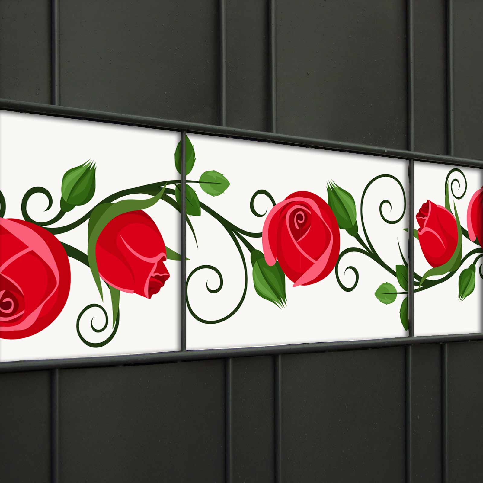 PVC Sichtschutz Streifen - Rosen
