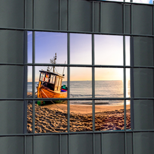 M-tec PRINT® Zaunfenster | Motiv Sonnenaufgang