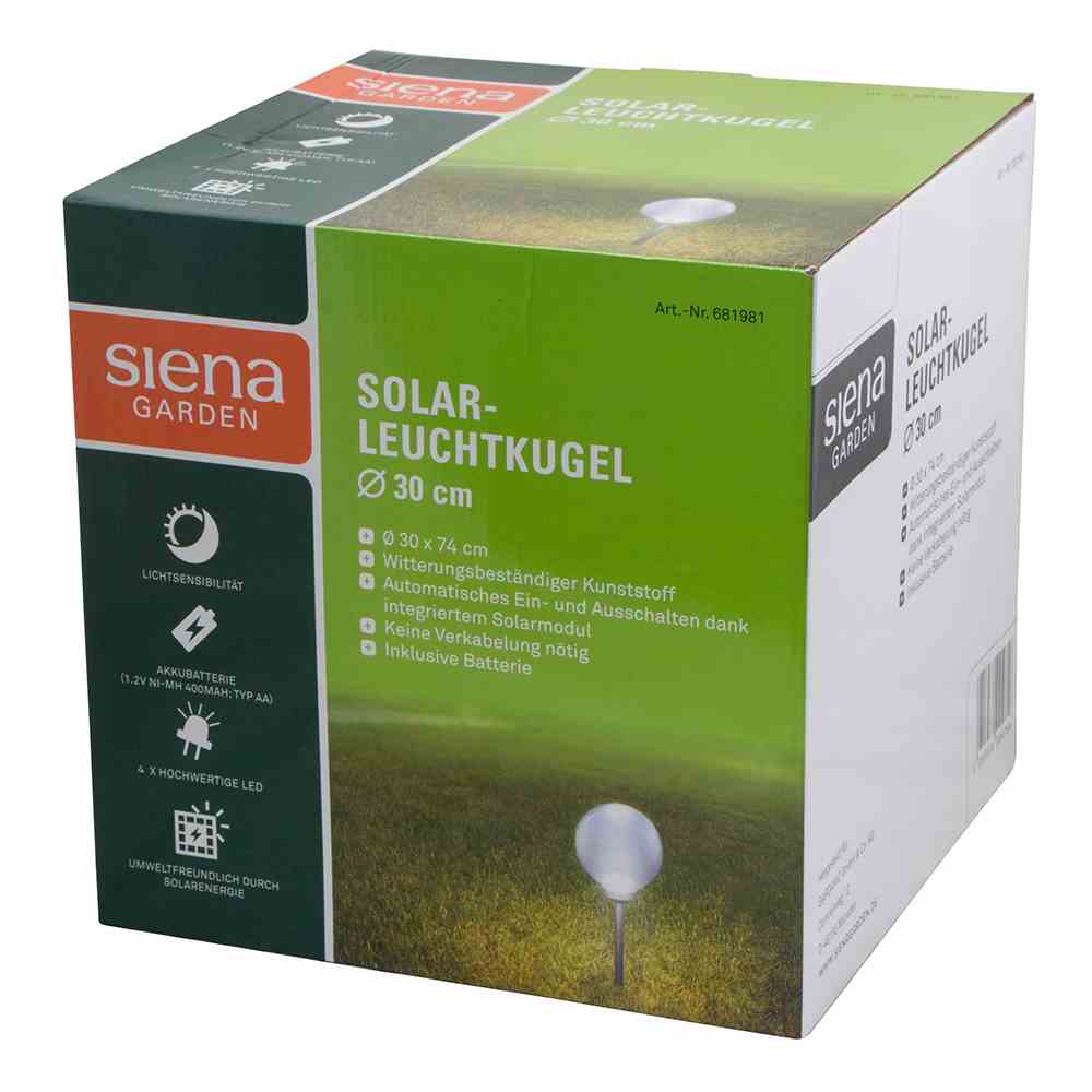Solar-Leuchtkugel Ø30cm, Kunststoff,