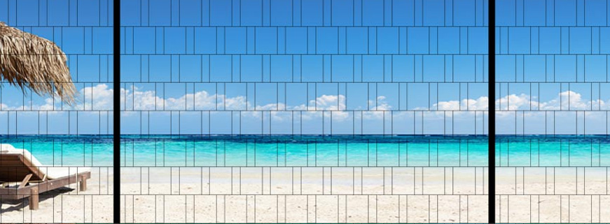 Karibischer Strand - XXL Panorama Zaundruck Poster
