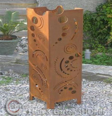Feuerfackel - Säule Phantastik Motiv-25 x 25 x 100 cm