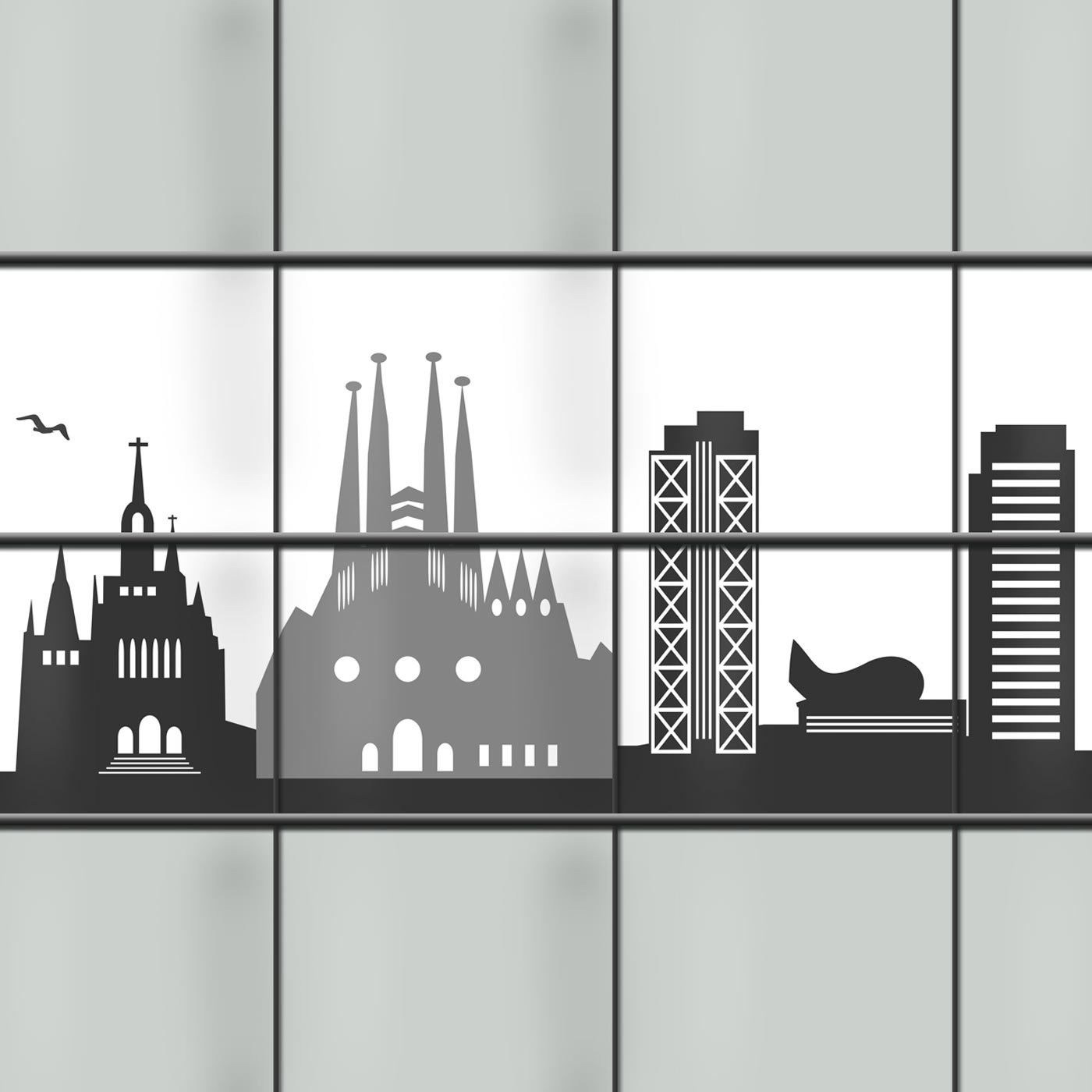 design-zaunbordüre-skyline-barcelona