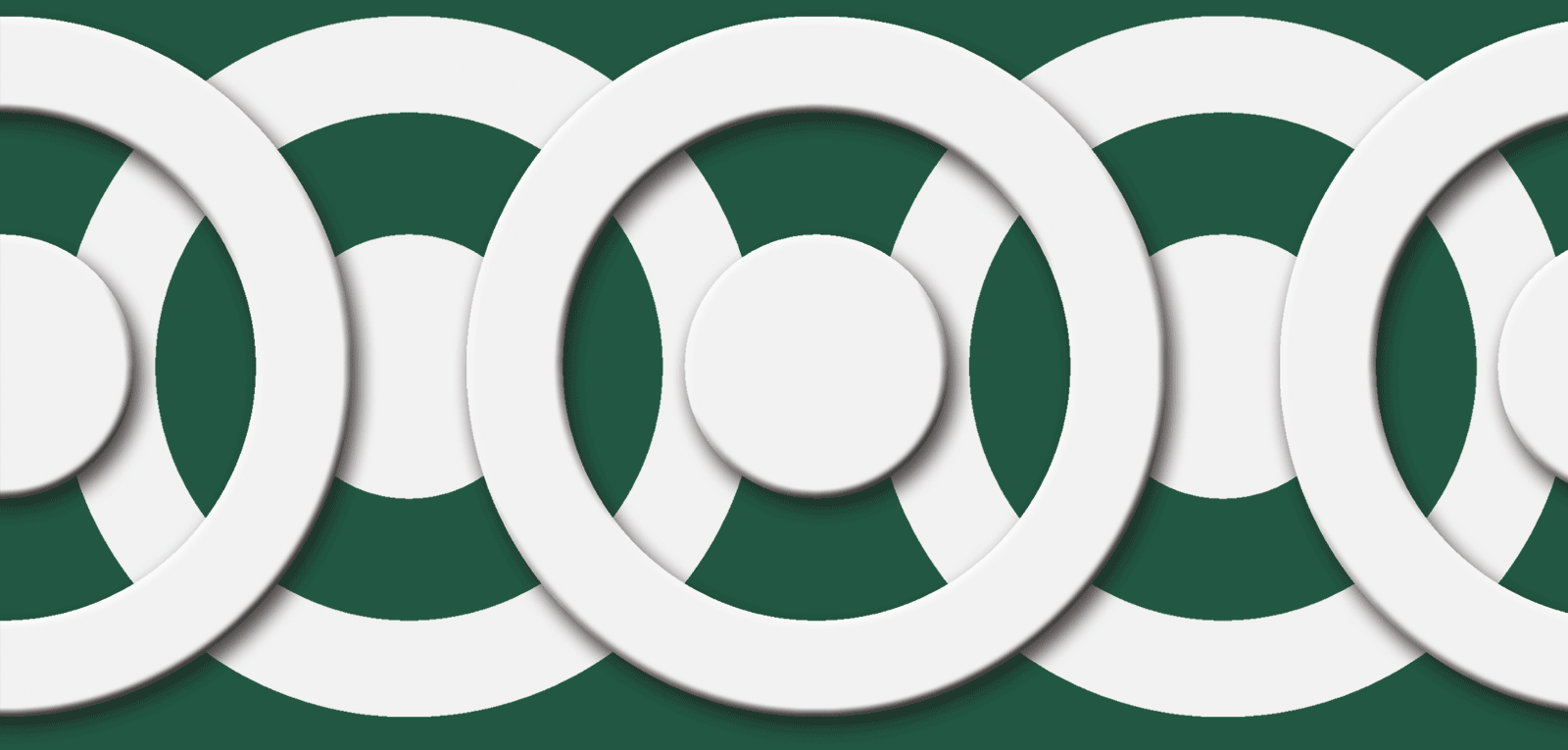PVC Design Streifen Motiv  Circle Point-moosgrün - weiß-3er Pack
