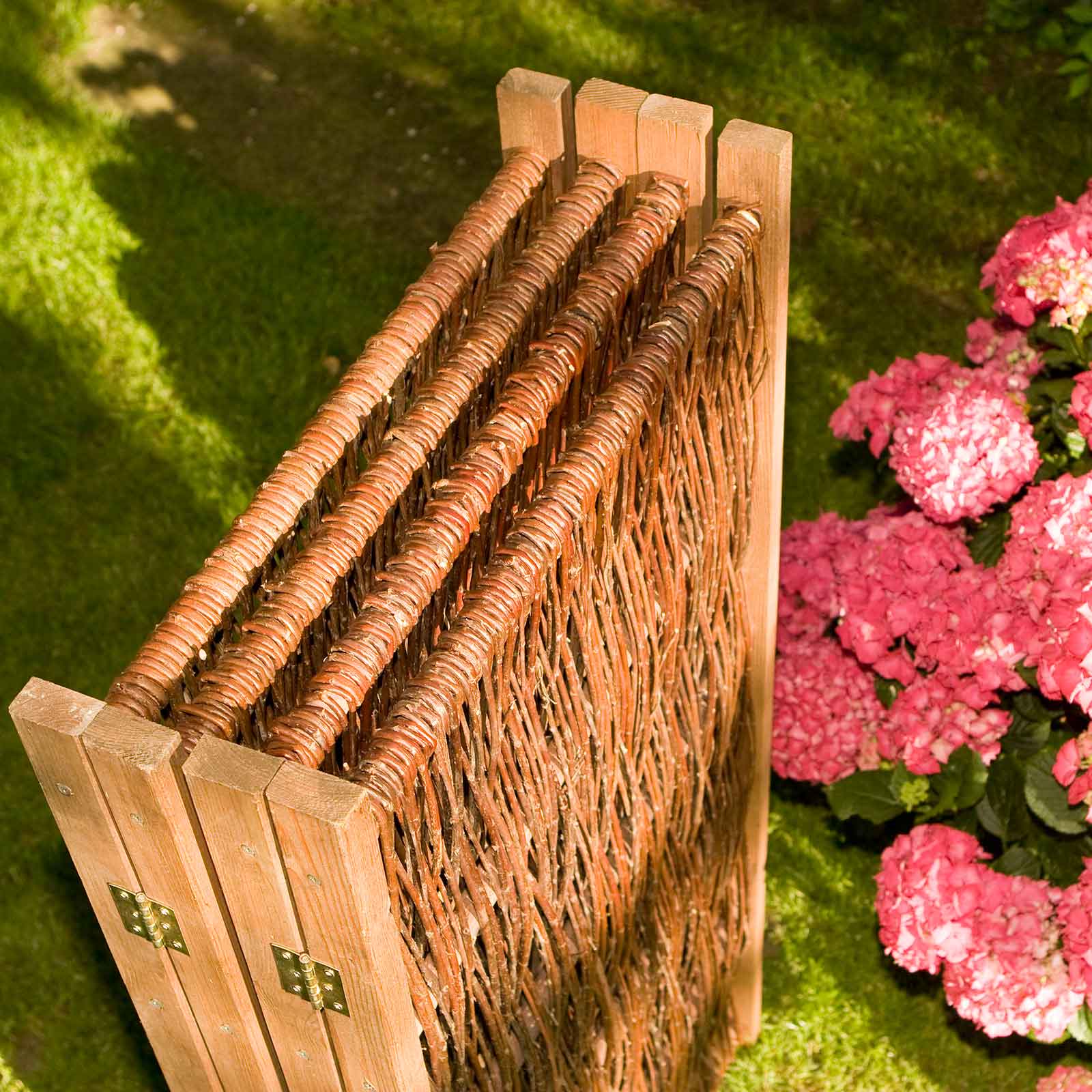 Garten Weiden - Paravent platzsparend  geklappt  Weiden Paravent exclusiv  u. 4-teilig- 1,20 x   2,40 m