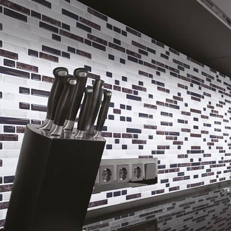 Klebefolie Mosaikfolie weiss-braun Marmoroptik-10er Set