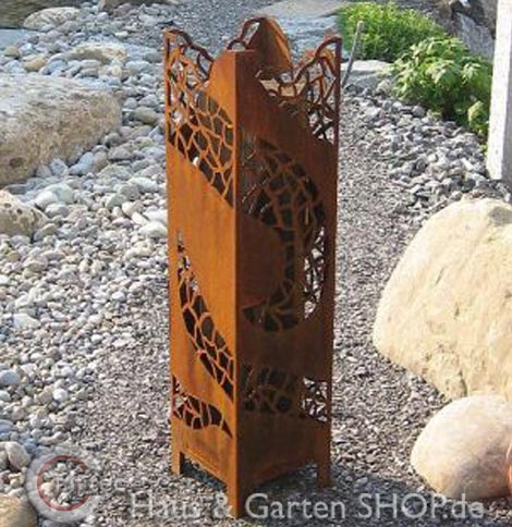 Feuerfackel - Säule Motiv Snake-25 x 25 x 100 cm