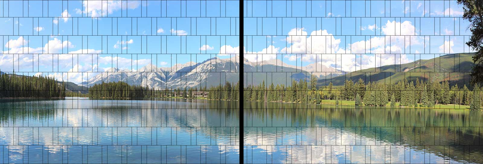 Bergsee - XL Panorama Zaundruck Poster