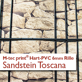 "M-tec print®" Hart-PVC 6mm Rille - Sandstein Toscana 