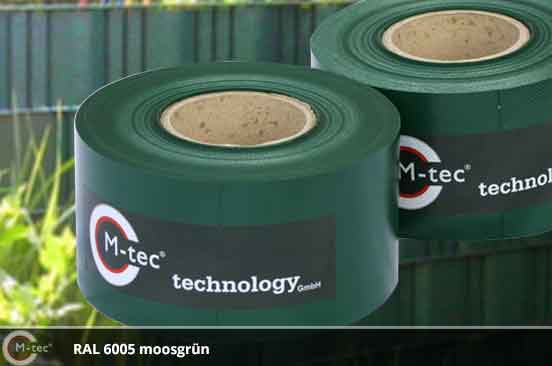 Blickdichte PVC Sichtschutzstreifen RAL 6005 Moosgrün Blickdichte PVC Sichtschutzstreifen RAL 6005 Moosgrün