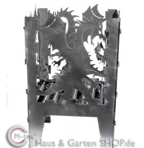 Feuerkorb - Fackel Motiv Dragon-36 x 37 x 75 cm