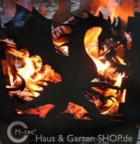 Feuerkorb - Fackel Motiv Dragon-36 x 37 x 75 cm