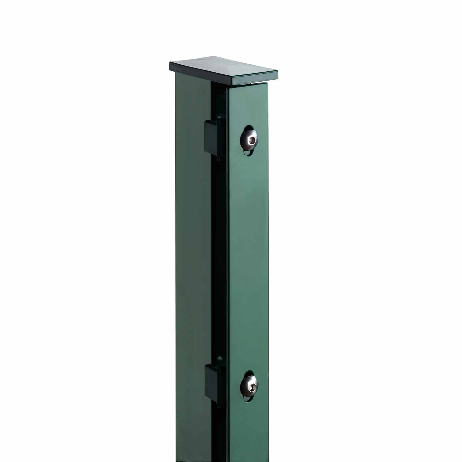 Doppelstabzaun Grün Set mit Hart-PVC Thuja - 15m (6 Gittermatten | 7 Pfosten | 54 Streifen)