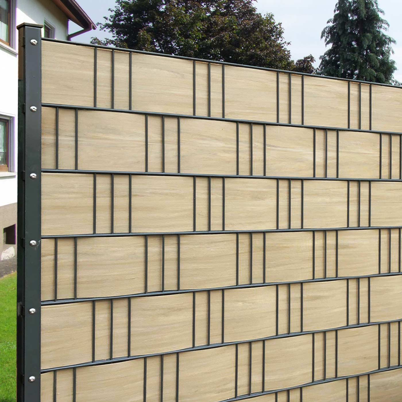 Hart-PVC Sichtschutzstreifen | Caramel Dekor