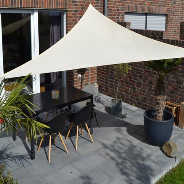 Dreiecksonnensegel mit Regenschutz-elfenbein-4,60 x 4,60 x 4,60 m