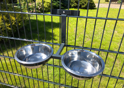 Doppelstabmatten Futternapfhalter Futterstation inkl. Näpfen