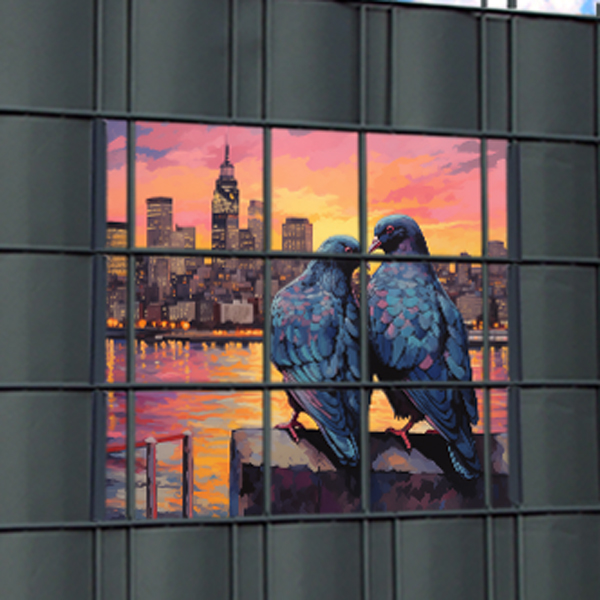 M-tec PRINT® Zaunfenster | Sunset Birds