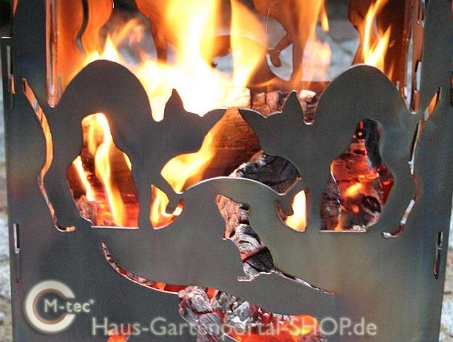 Feuerkorb Fackel  Motiv Hexe