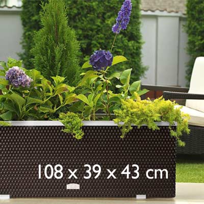 Polyrattan Blumen  Pflanzkübel 108 x 39 x 43 cm