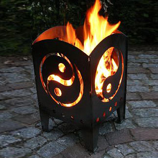 Feuerkorb - Fackel Yin & Yang-31 x 32 x 47cm