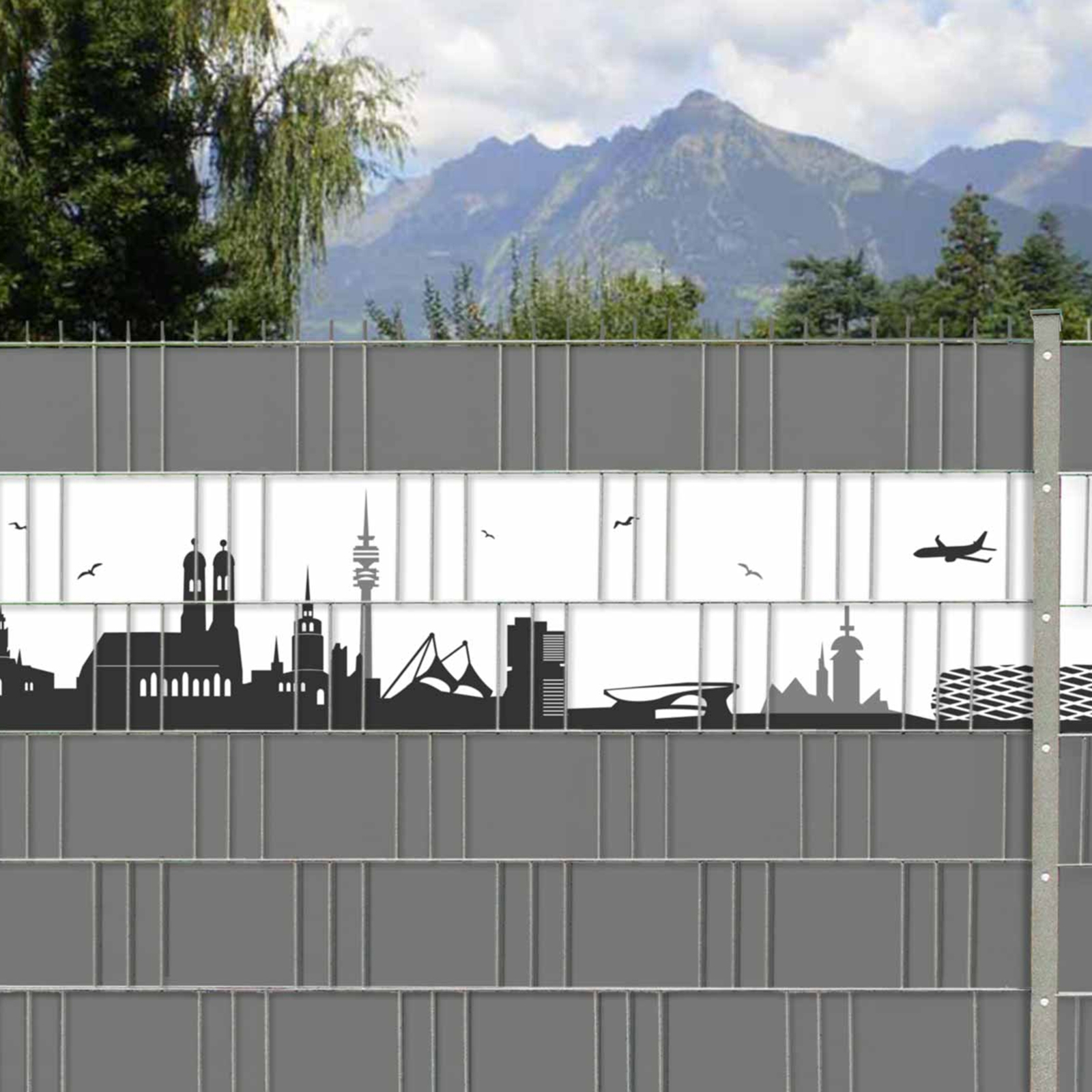 Sichtschutz Streifen - München Skyline