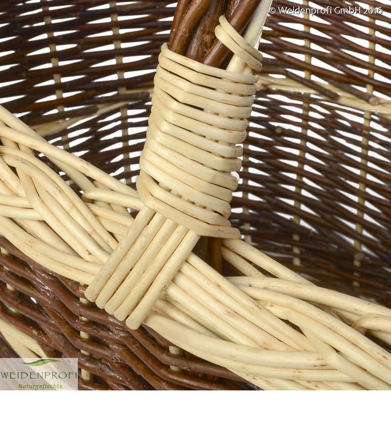 Einkaufskorb Weide 2-farbig dunkel