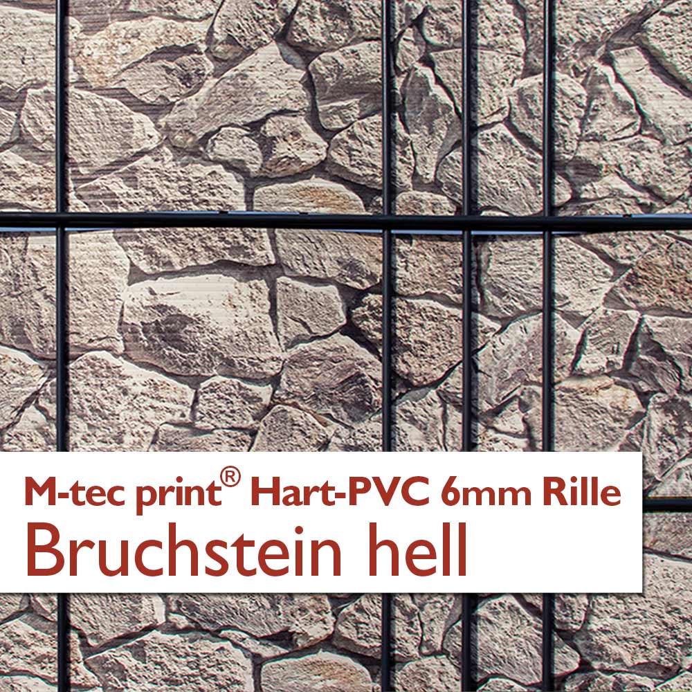 "M-tec print®" Hart-PVC 6mm Rille - Bruchstein hell