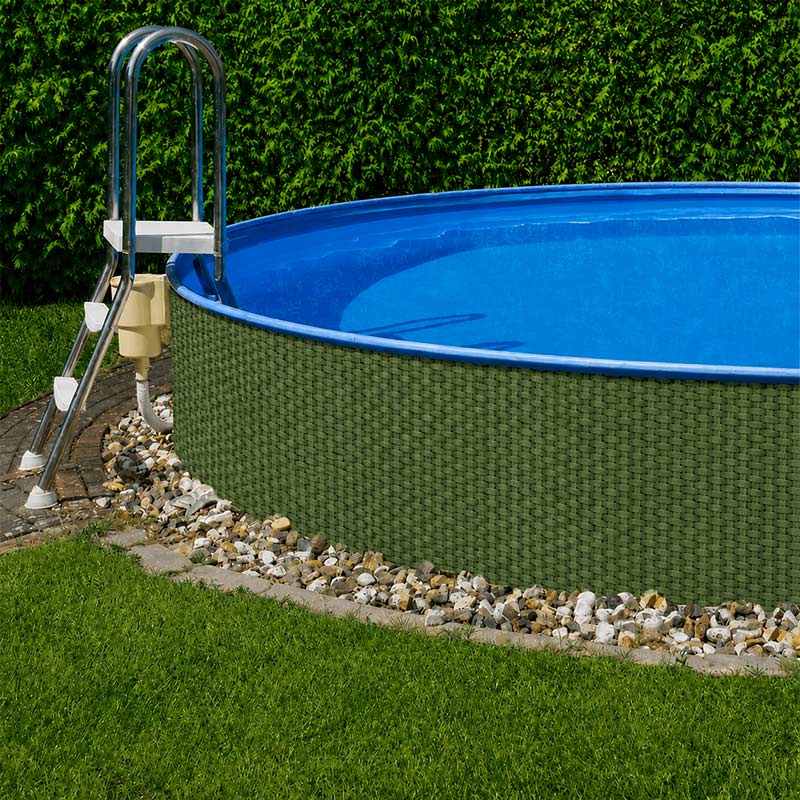 Rattan Pool Umrandungen gruen auf Maß Zugeschnitten