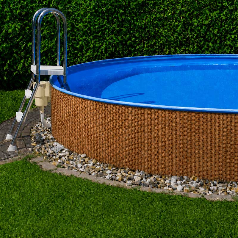 Rattan Pool Verkleidungen Honigbraun auf Wunschmaß 