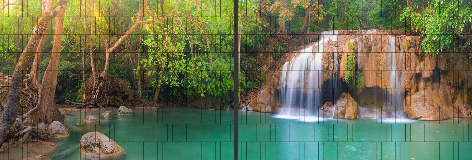 Wasserfall - XL Panorama Zaundruck Poster