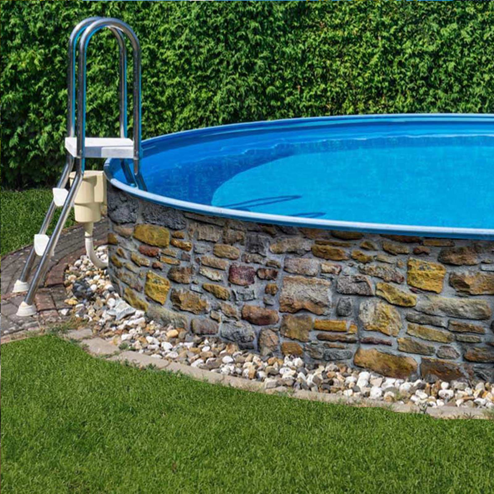 Bild Druck Poolumrandung Steinmauer "Normandie"