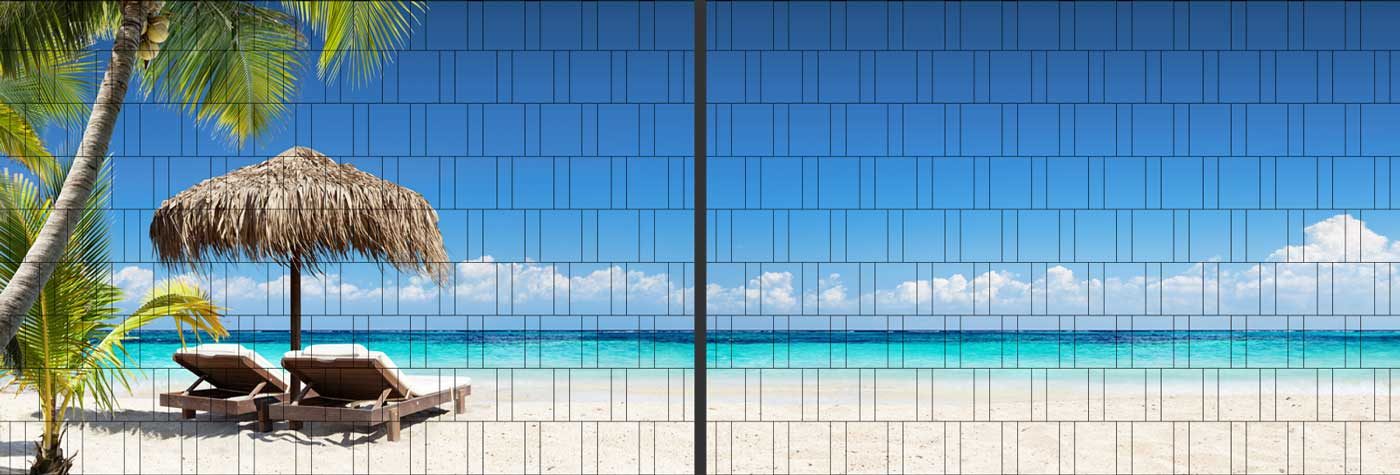 Karibischer Strand - XL Panorama Zaundruck Poster
