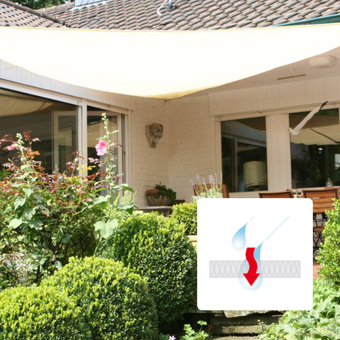 Dreiecksonnensegel-creme weiß-5,00 m