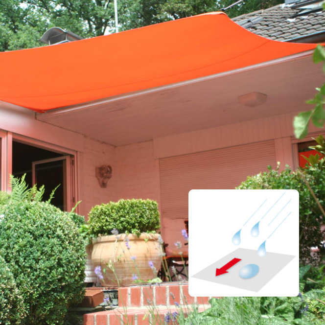 Vierecksonnensegel mit Regenschutz-terracotta-3 x 4m