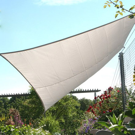 Vierecksonnensegel mit Regenschutz-silbergrau-2,5 x 3m