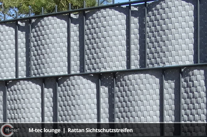 M-tec lounge Rattanstreifen grau