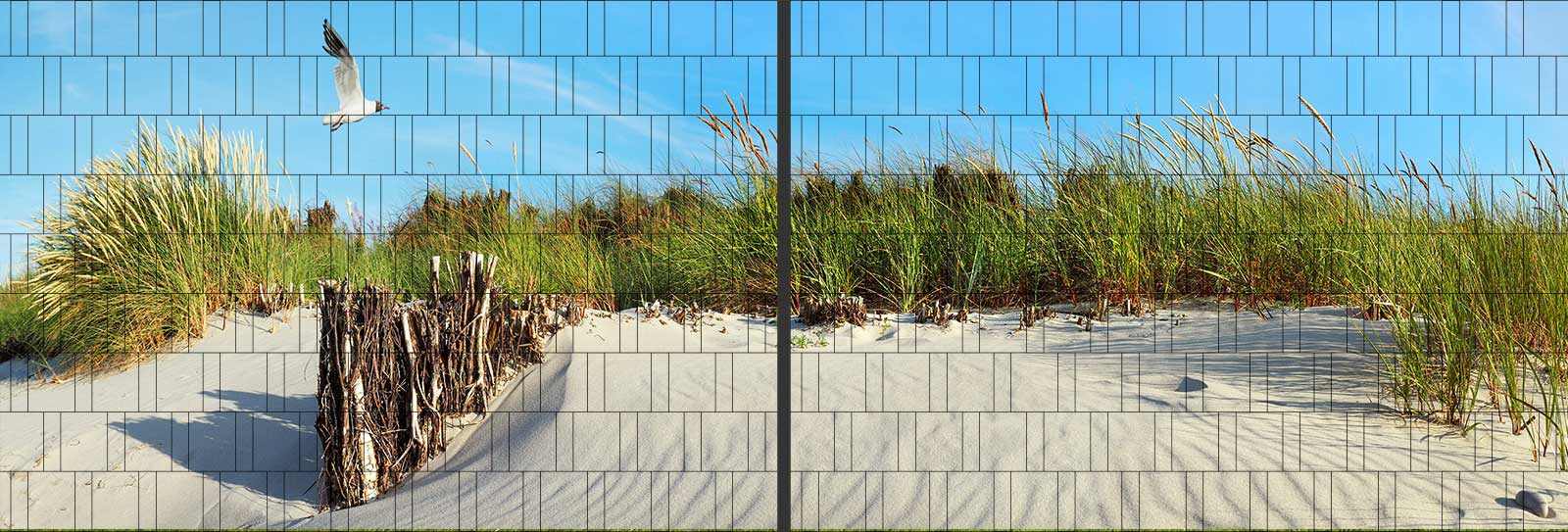 Dünenlandschaft  - Panorama Zaundruck Poster-M-tec Standard | Leicht durchscheinend-transparent
