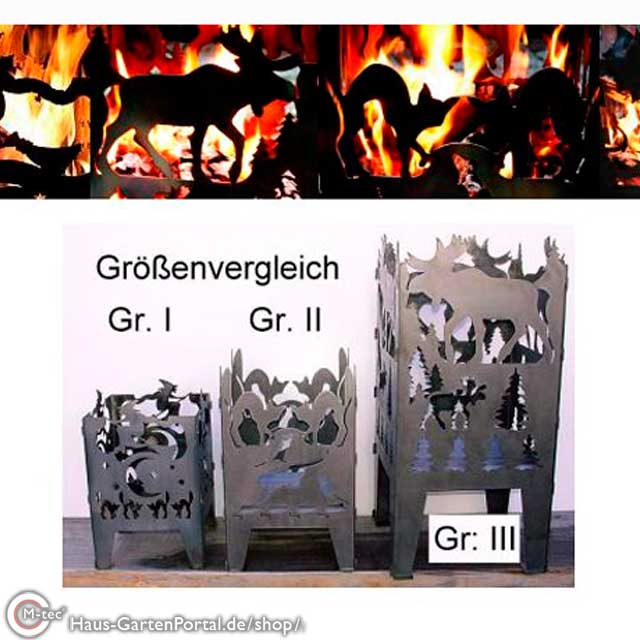 Feuerkorb - Fackel  Motiv Katze