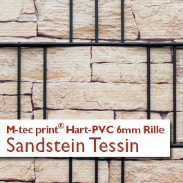 "M-tec print®" Hart-PVC 6mm Rille - Sandstein Tessin